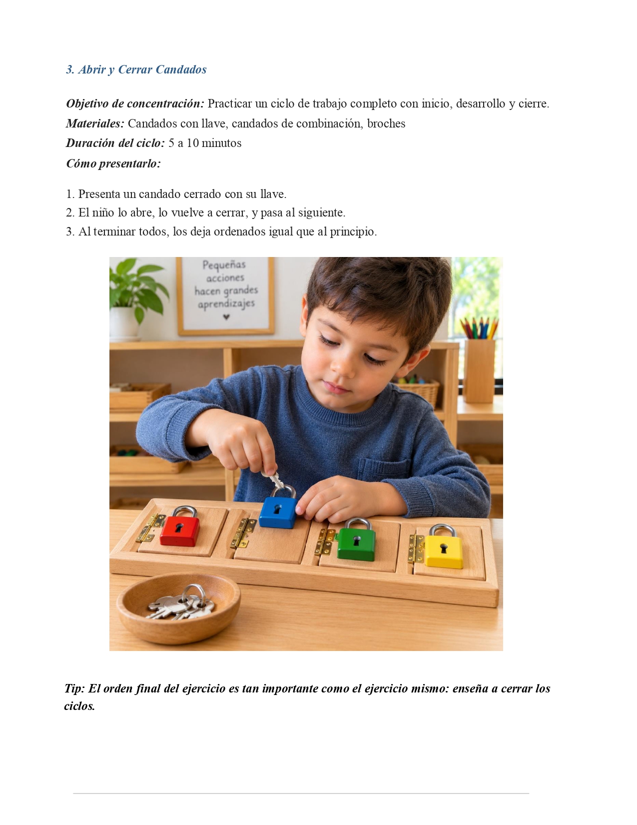 Página interior: Rutinas Montessori